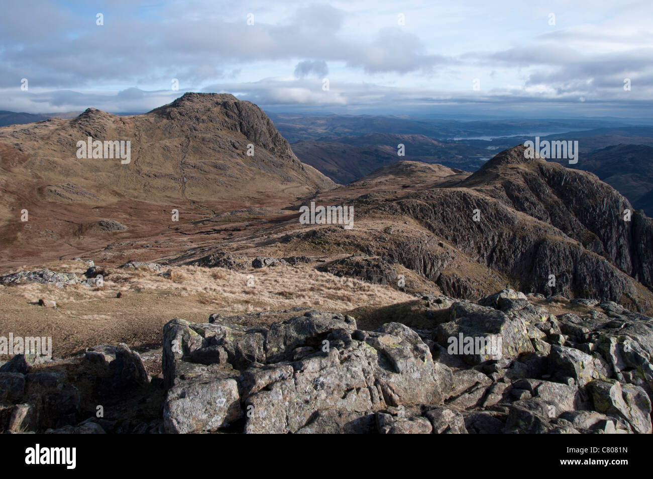 Langdale Valley view in Lake District Stock Photo