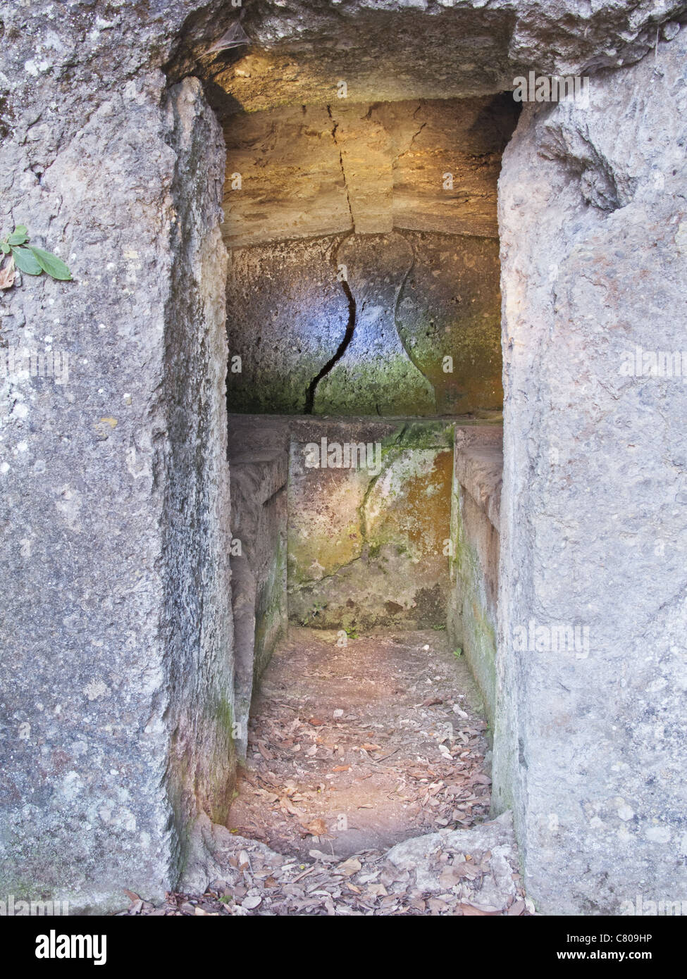 Etruscan tomb in the Necropoli delle Scalette, Tuscania, province of Viterbo, Italy. Stock Photo