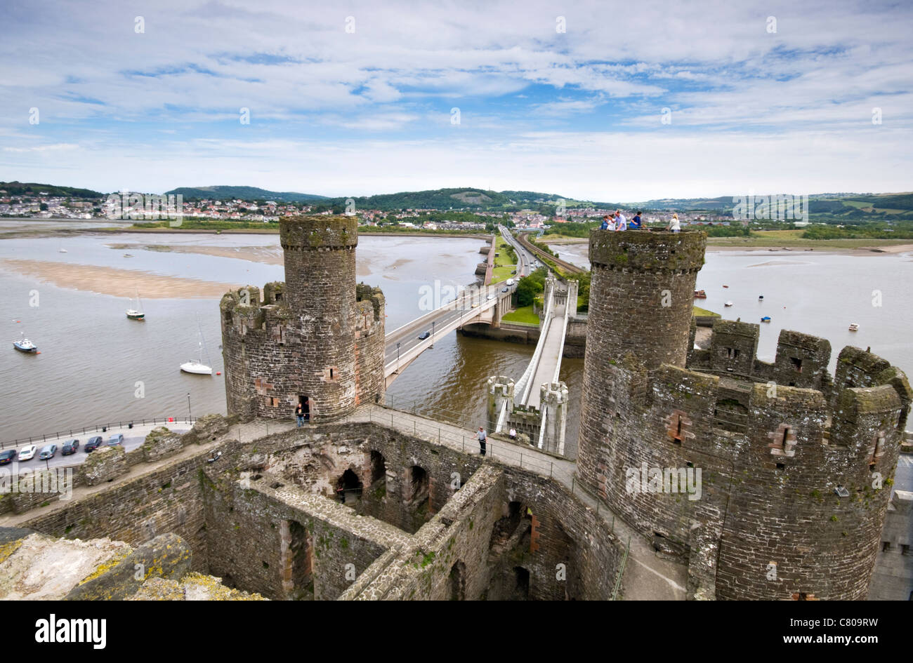 Conwy Castle in Conwy, North Wales Stock Photo