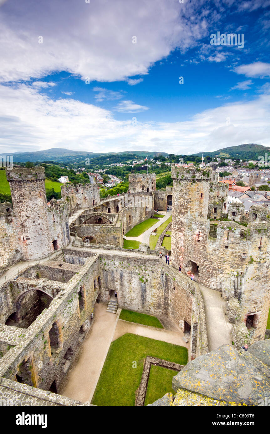 Conwy Castle in Conwy, North Wales Stock Photo