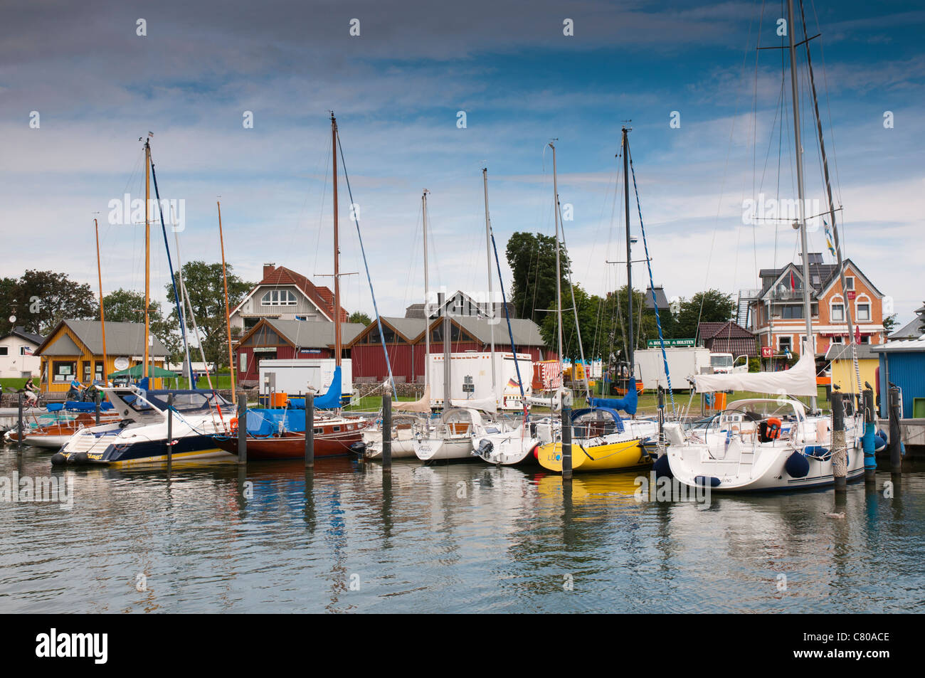 Sailing boats in the little port of Niendorf, Baltic Sea, Schleswig-Holstein, Germany, Europe Stock Photo