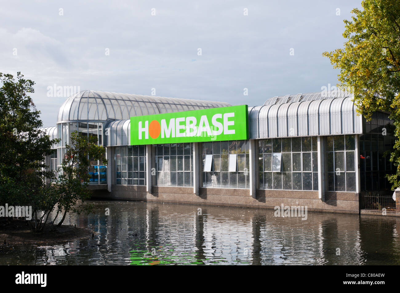 Homebase DIY store behind Peter Pan Pond in Catford, South London Stock