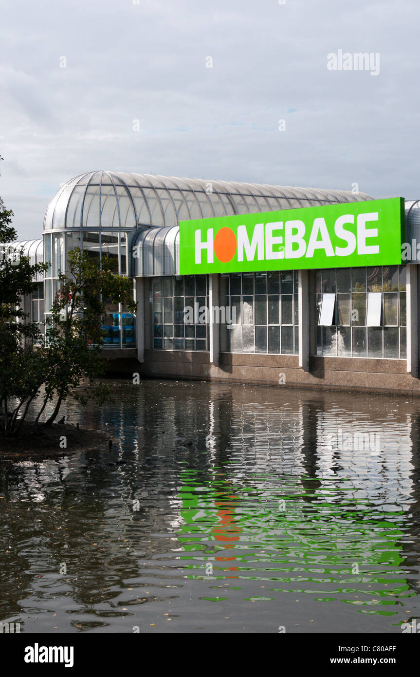 Homebase DIY store behind Peter Pan Pond in Catford, South London Stock
