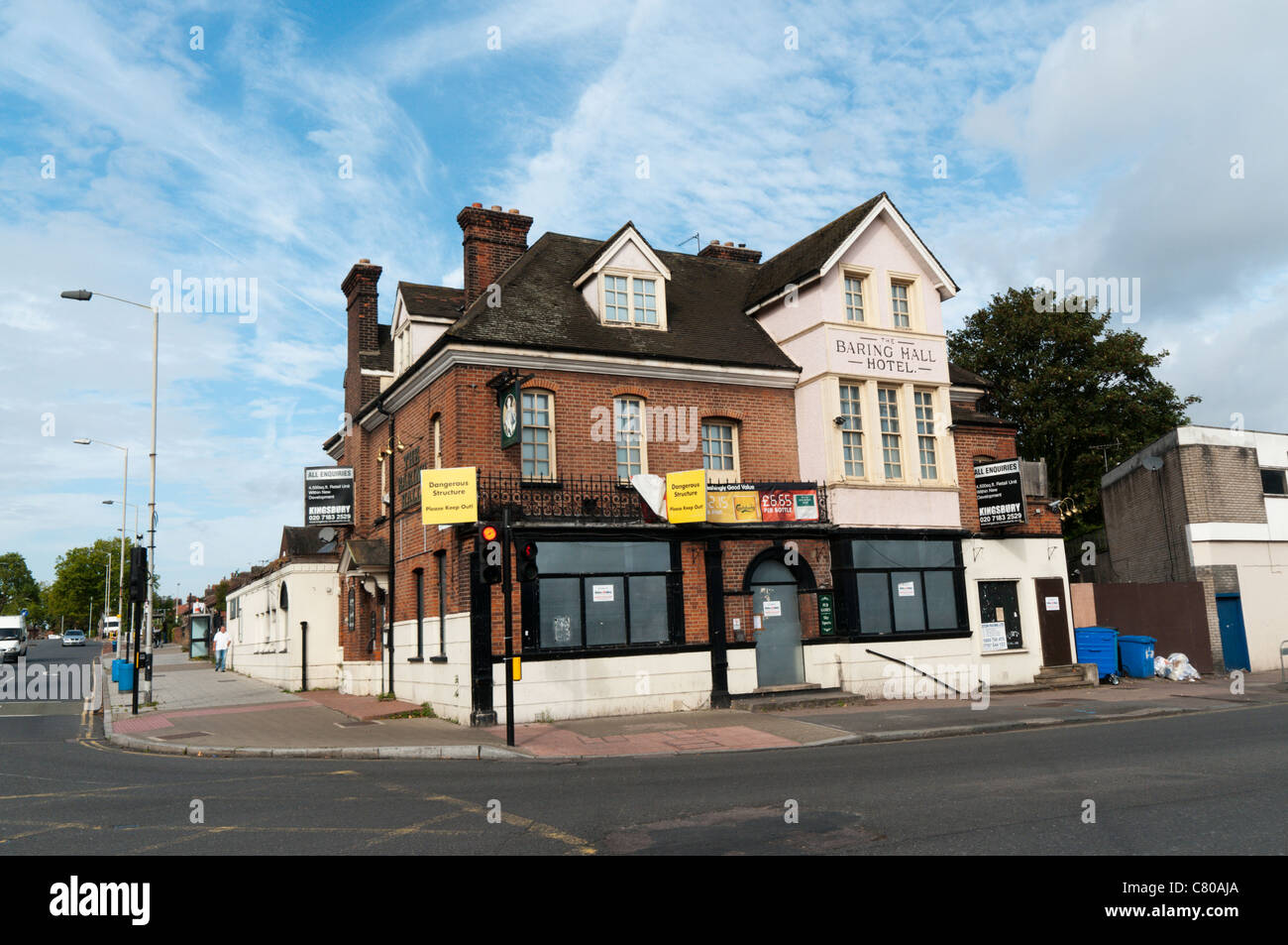 The closed Baring Hall Hotel public house in Lewisham, South London Stock Photo