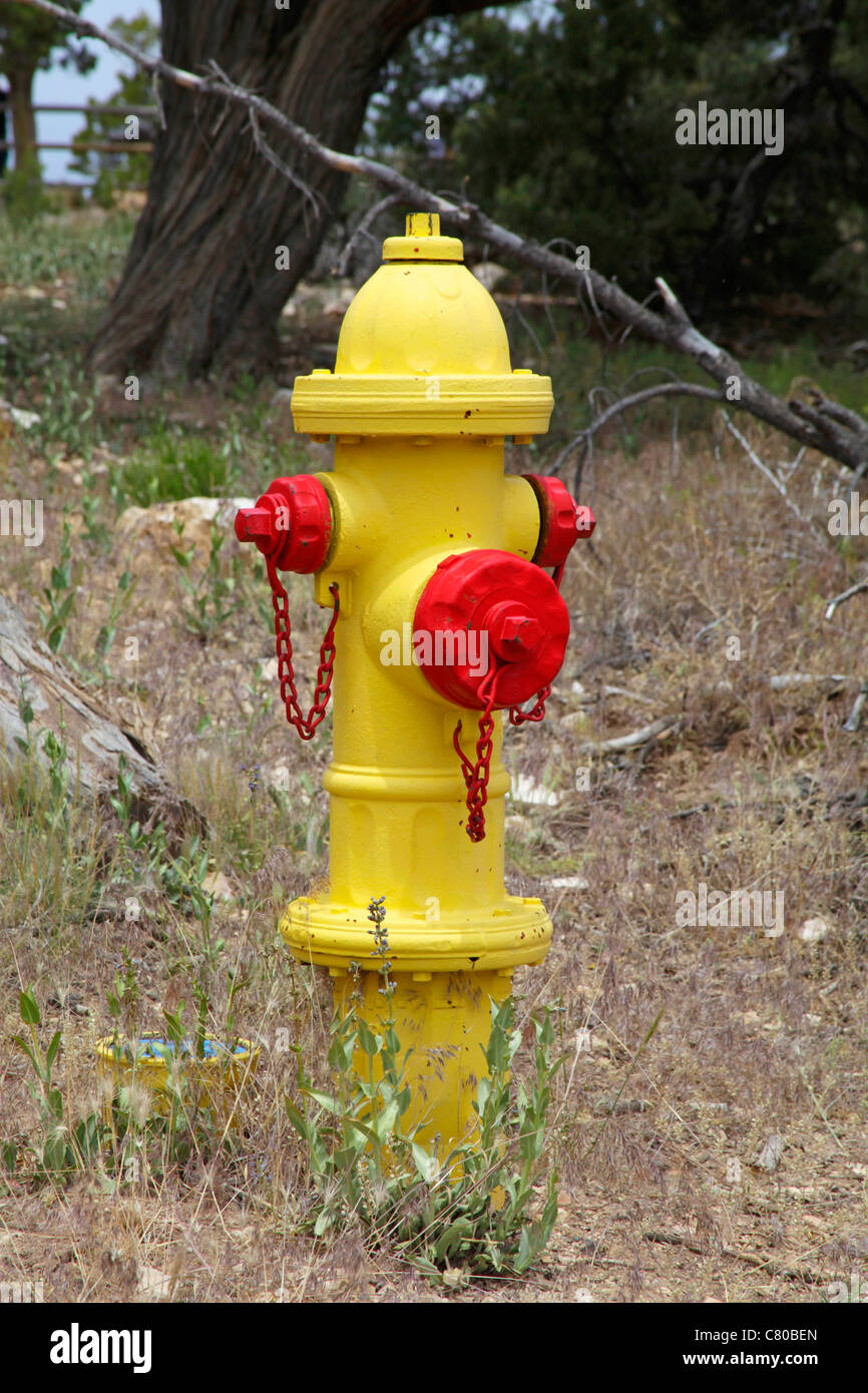 Fire hydrant hose connection fire fighting equipment Stock Photo