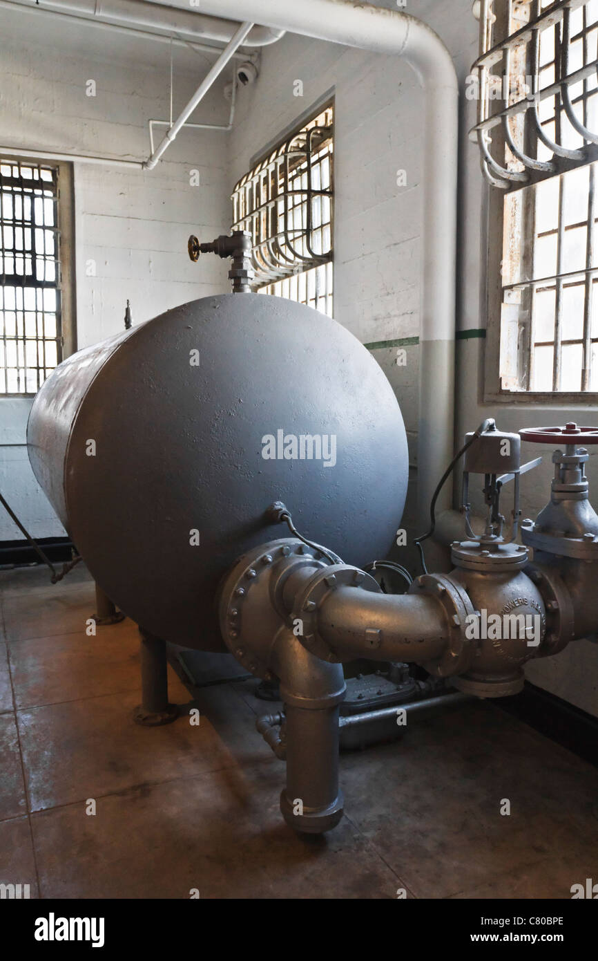 boiler alcatraz prison shower room Stock Photo Alamy