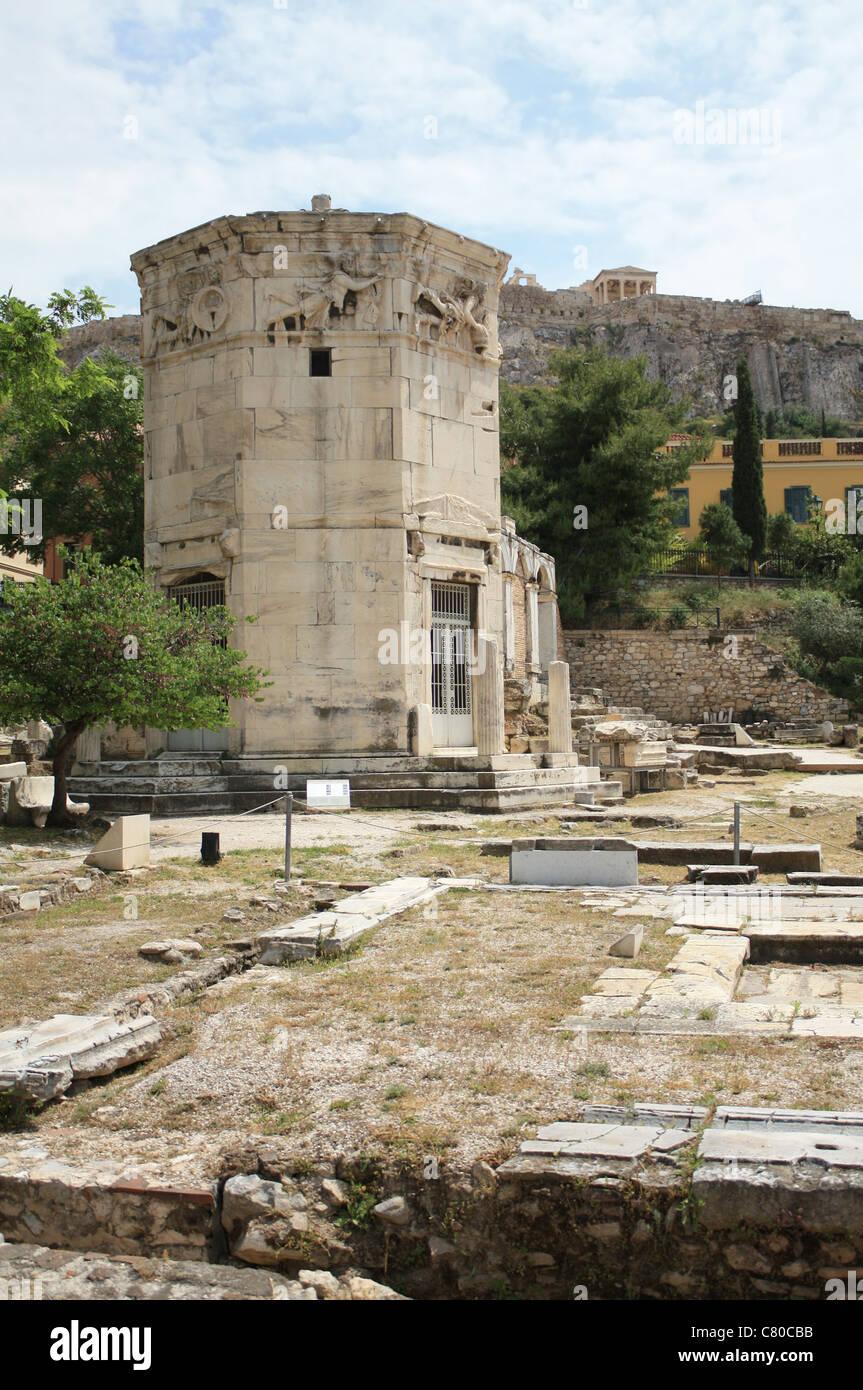 Tower of the Winds (Horologion or Aerides) in Athens, Greece. Stock Photo