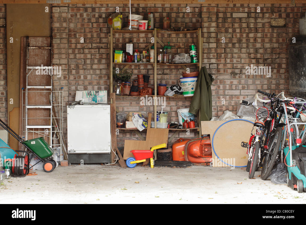 Garage interior, Scotland, UK Stock Photo