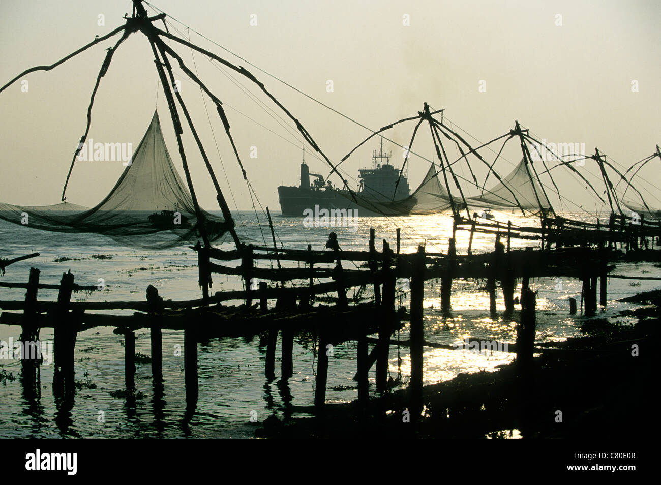 India, Kerala, Cochin, fishing nets Stock Photo Alamy