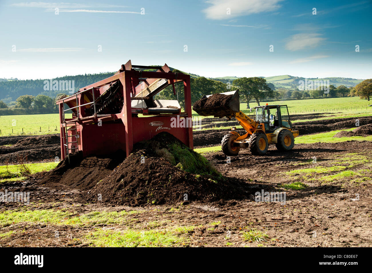 Large scale Composting domestic green household waste, UK Stock Photo