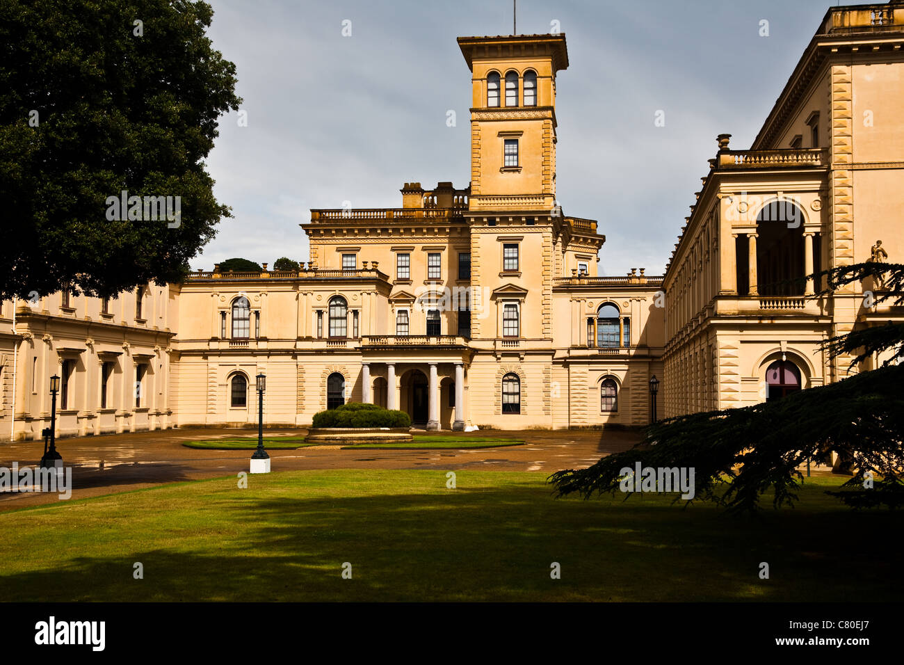 The front entrance and main driveway of Osborne House on the Isle of