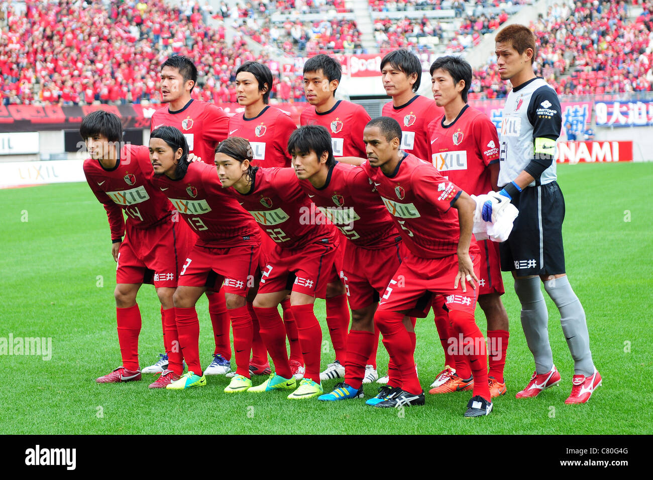 Kashima Antlers team group line-up during the J. League Kashima Antlers 0-1 Kashiwa Reysol. Stock Photo