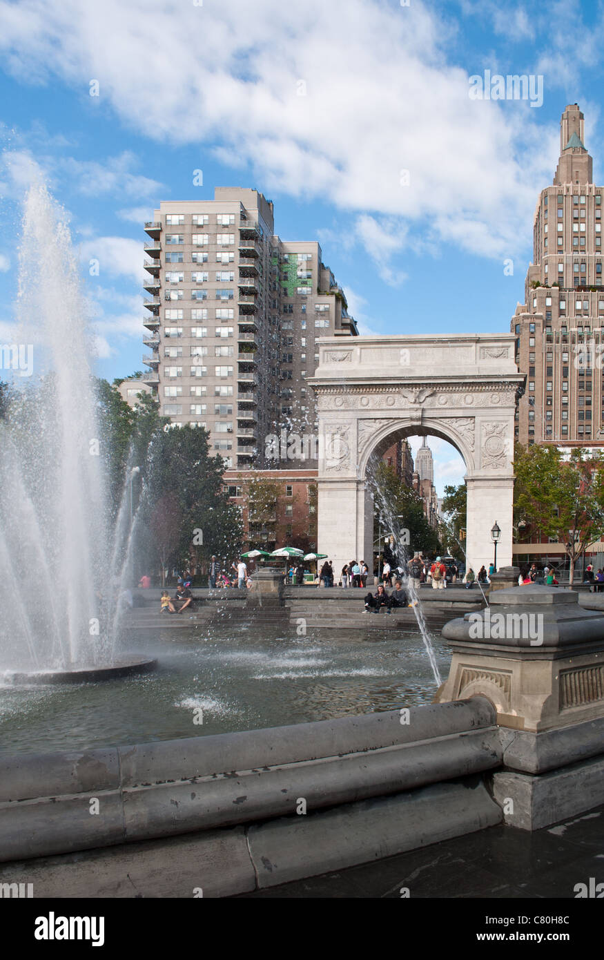 Washington Square Park Monument Arch Greenwich Village Stock Photo