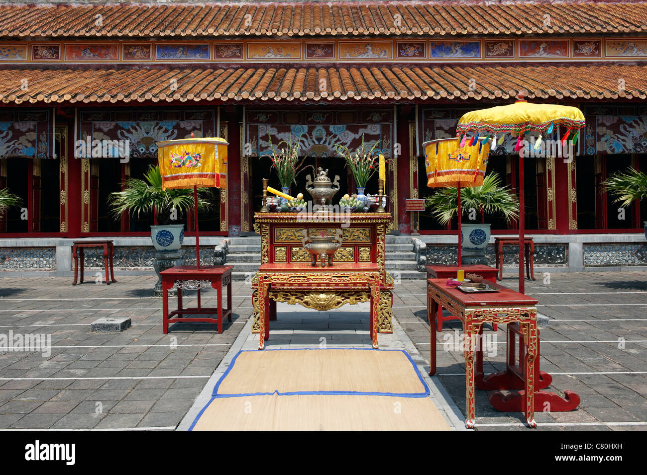 Vietnam, Hue, Forbidden Purple City, Mieu Temple Stock Photo