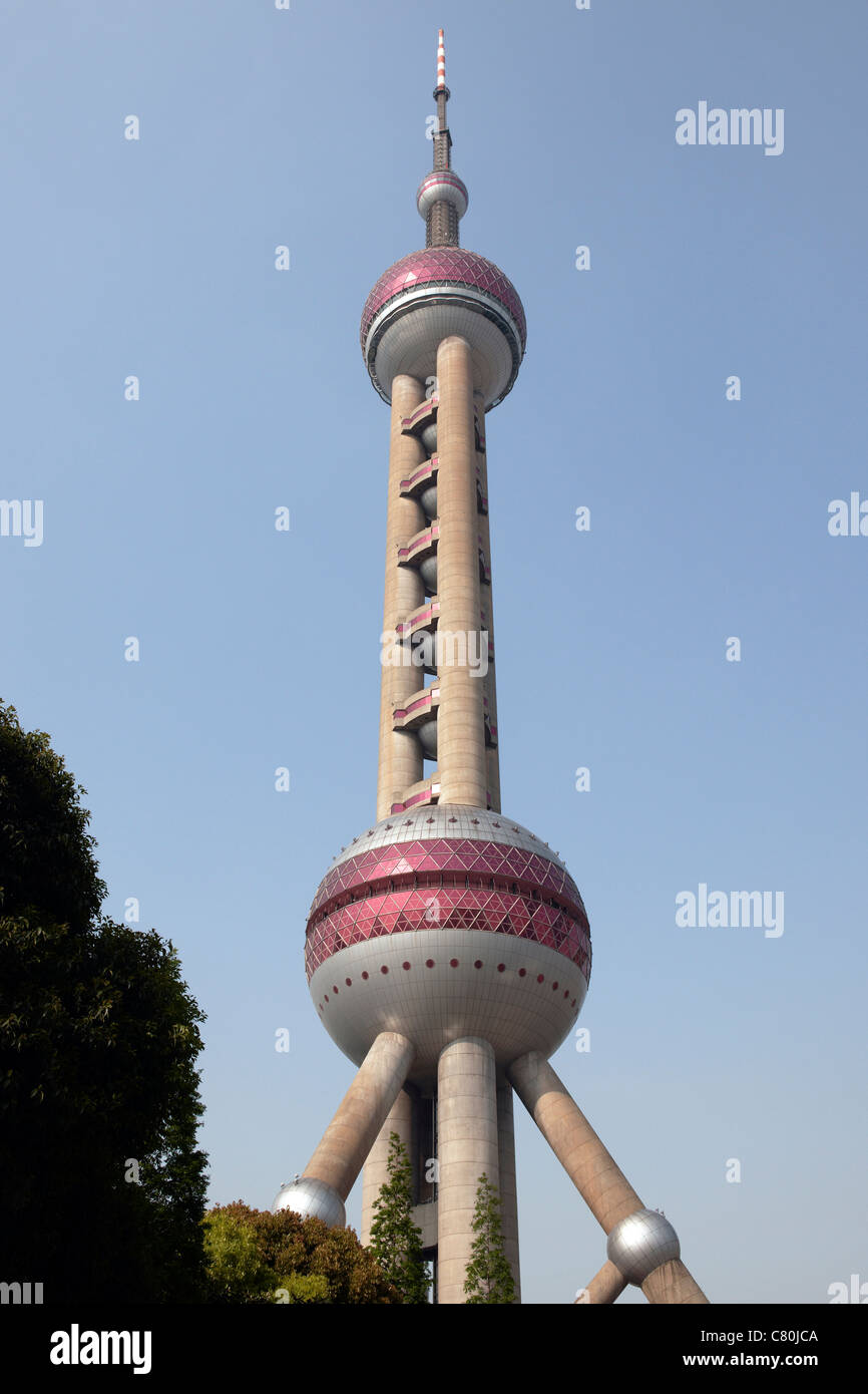China, Shanghai, Oriental Pearl Tower Stock Photo