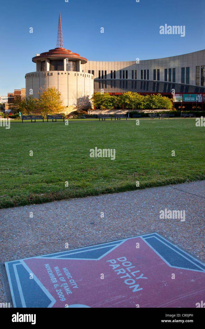 Dolly Parton star outside of Country Music Hall of Fame, Nashville Tennessee USA Stock Photo