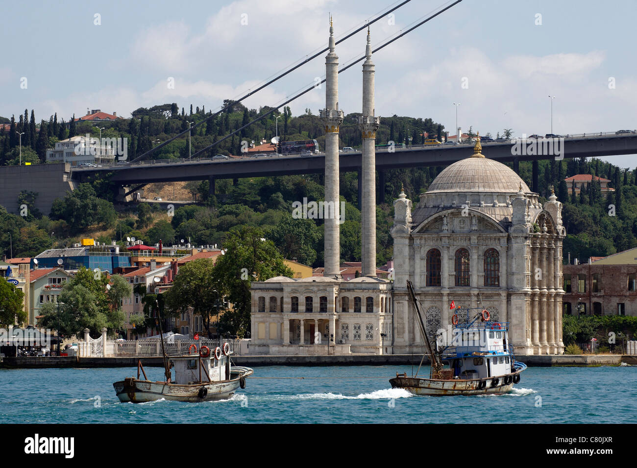 Turkey, Istanbul, Bosphorus European Side, Ortakoy Mosque Stock Photo