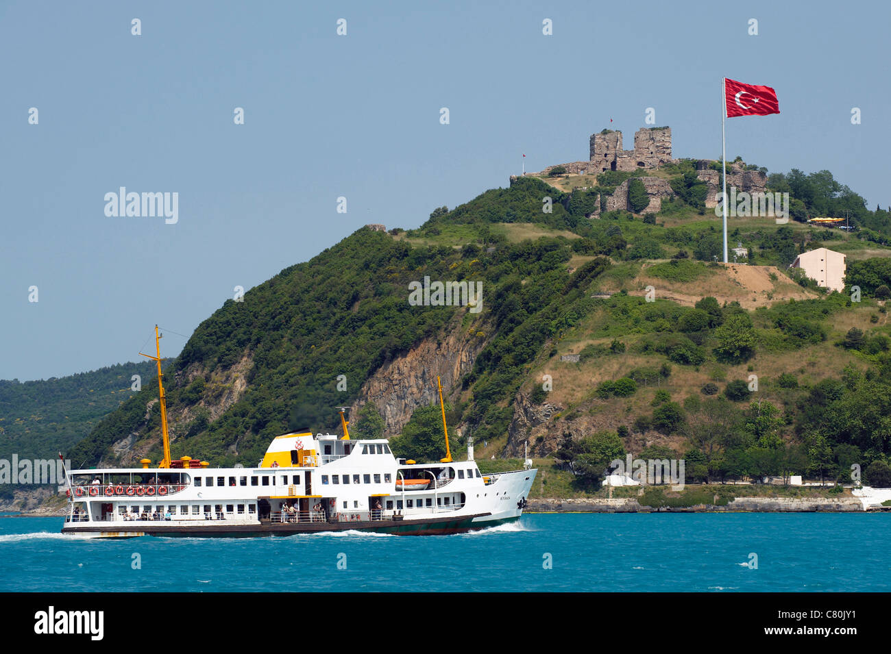 Turkey, Istambul, Bosphorus Anatolian Side, Anadolu Kavagi, Yoros Castle Stock Photo