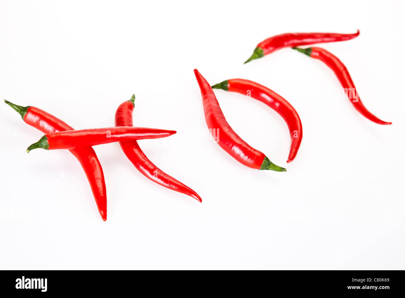 Red hot chili peppers on white background - hot Stock Photo - Alamy