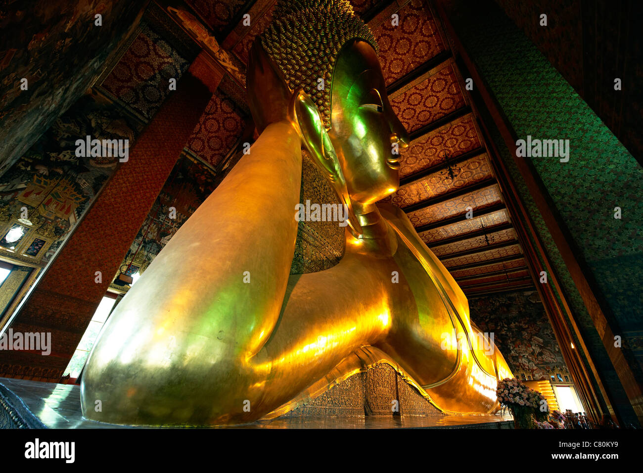 Thailand, Bangkok, Wat Pho, Buddhist Temple, The Reclining Buddha Stock Photo
