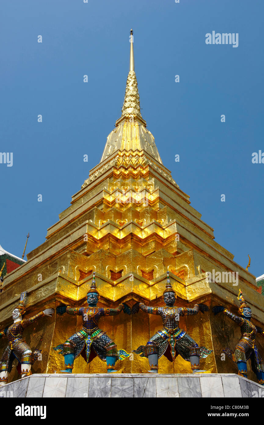 Thailand, Bangkok, Royal Grand Palace, Wat Phra Kaew Buddhist Temple Stock Photo