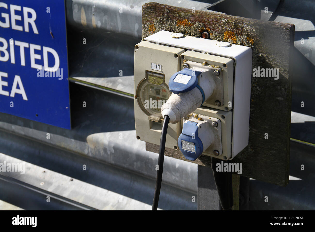 Outdoor power outlet point Stock Photo Alamy