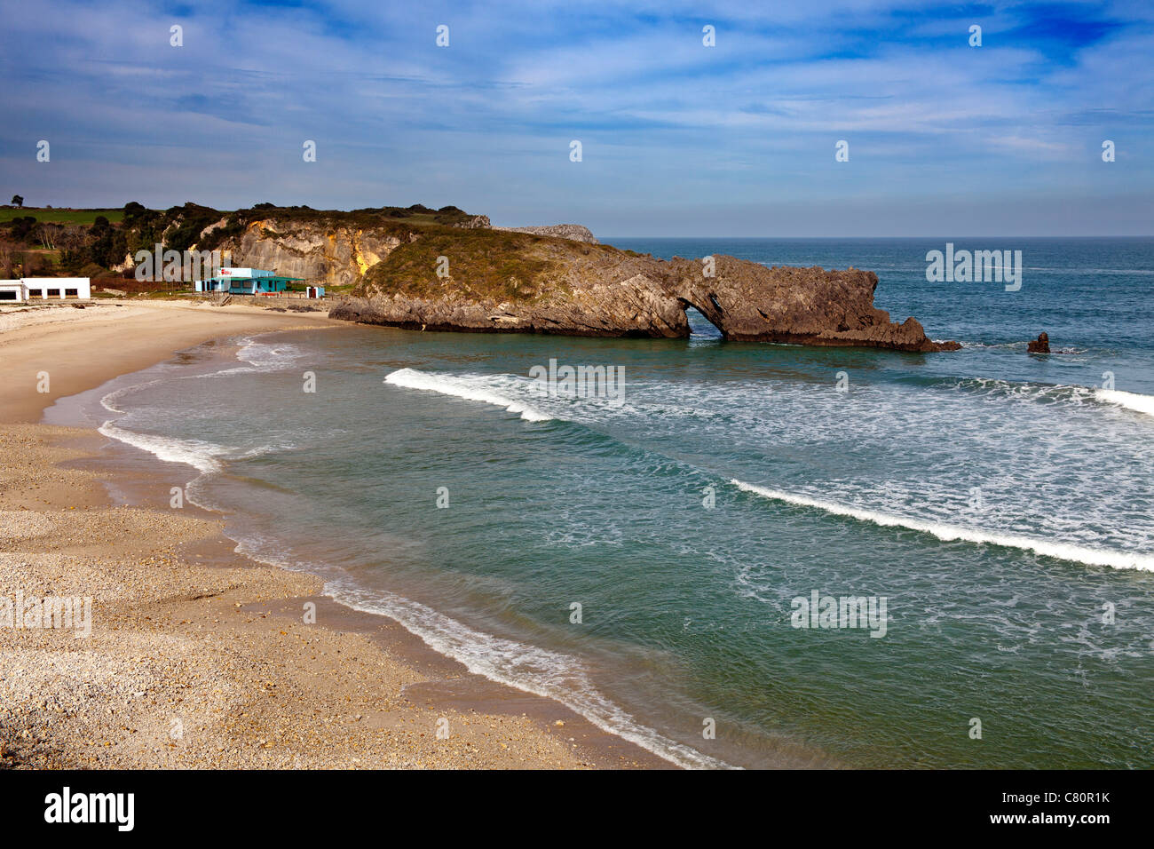 San Antolin de Bedon beach Asturias Spain Stock Photo