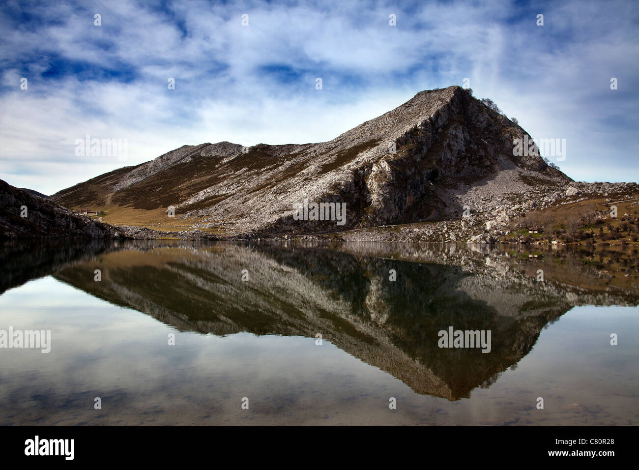 Enol Lake Covadonga Picos de Europa Asturias Spain Stock Photo