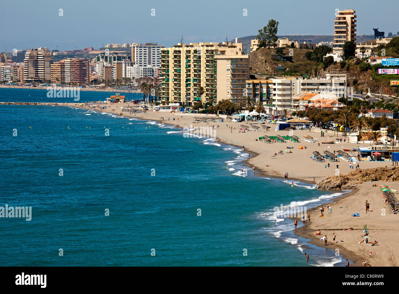 Torreblanca beach Fuengirola Malaga Costa del Sol Andalusia Spain Stock