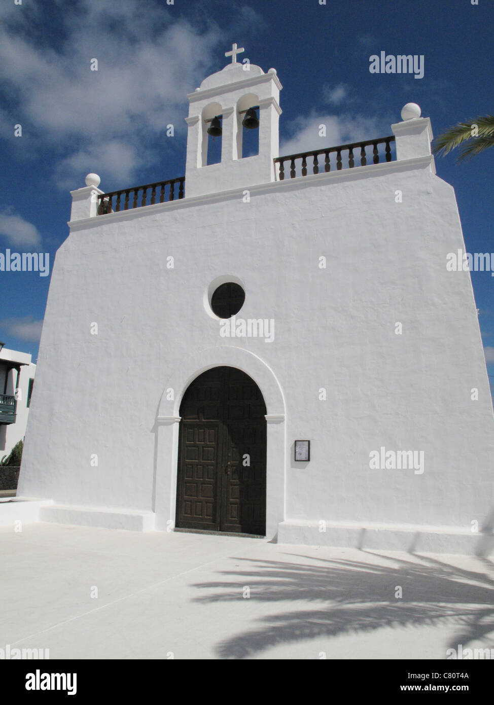White washed stone church Stock Photo