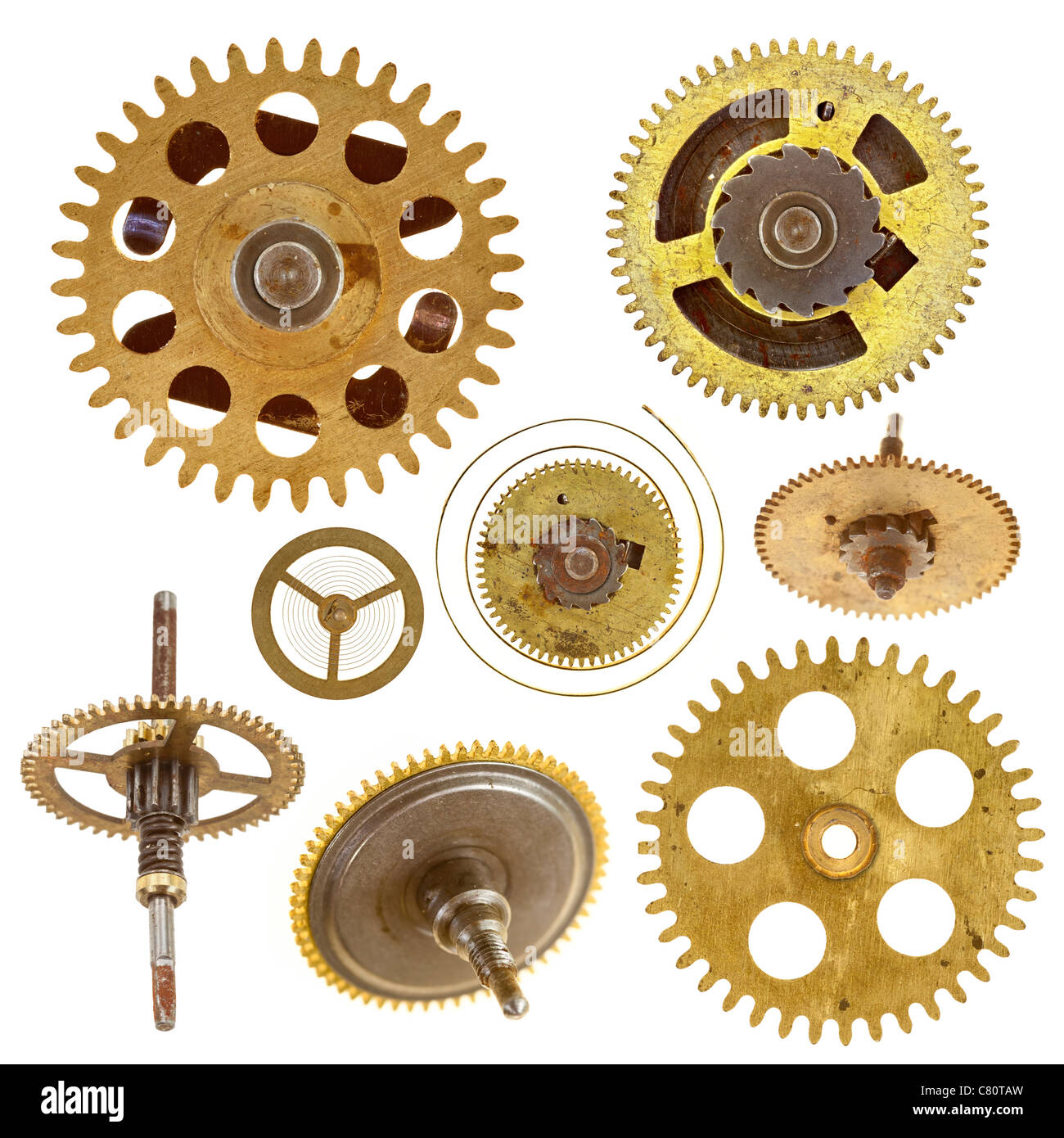 cogwheels gears on white background Stock Photo