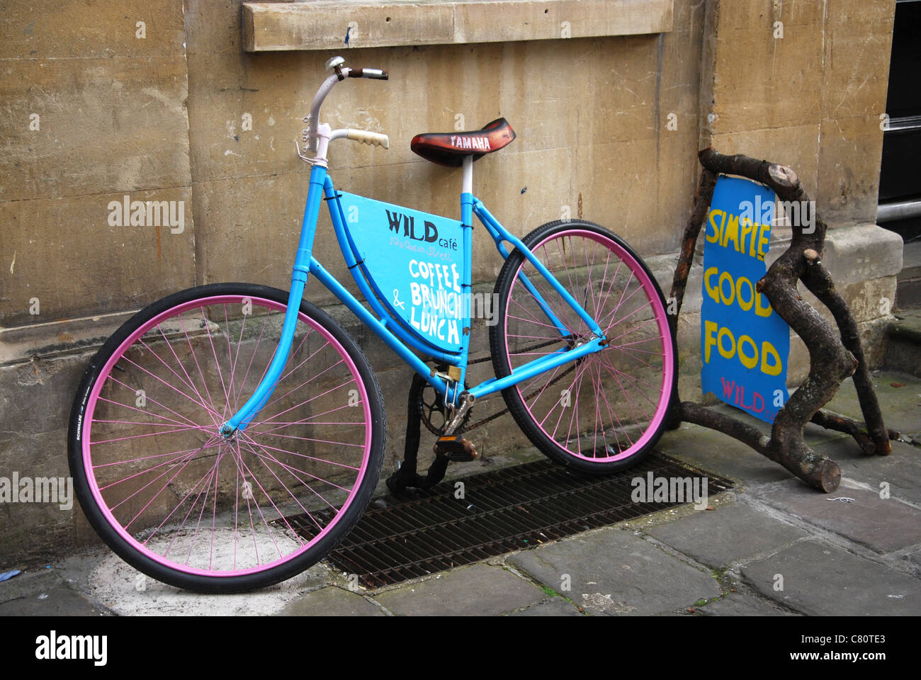 promo bike at the Wild Cafe Bath UK Stock Photo - Alamy