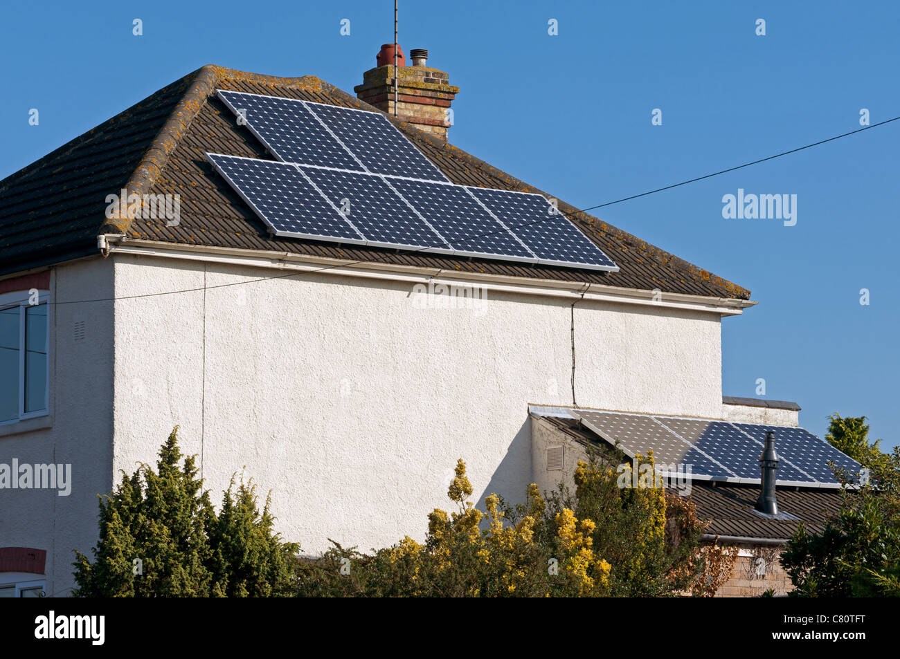 Picture of Residential property fitted with solar energy panels Stock Photo - Alamy