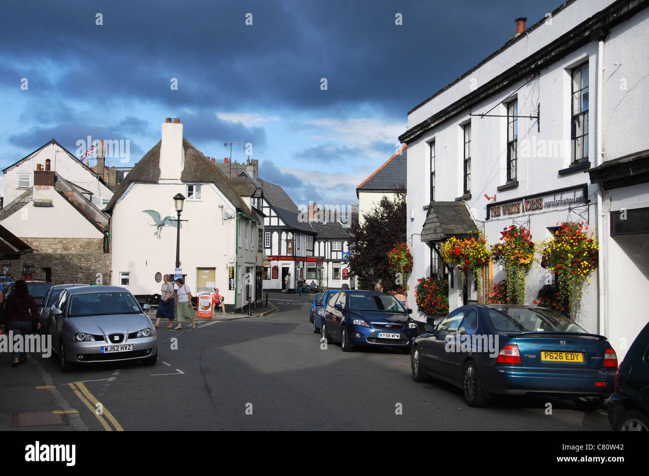 town center of Moretonhampstead in Devon UK Stock Photo
