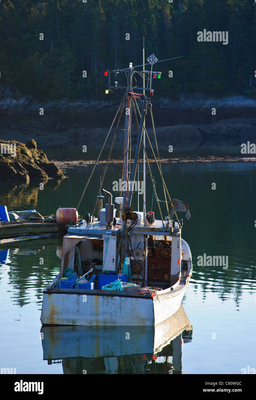 Lobster boat at Black's Harbour on the Bay of Fundy Stock Photo - Alamy