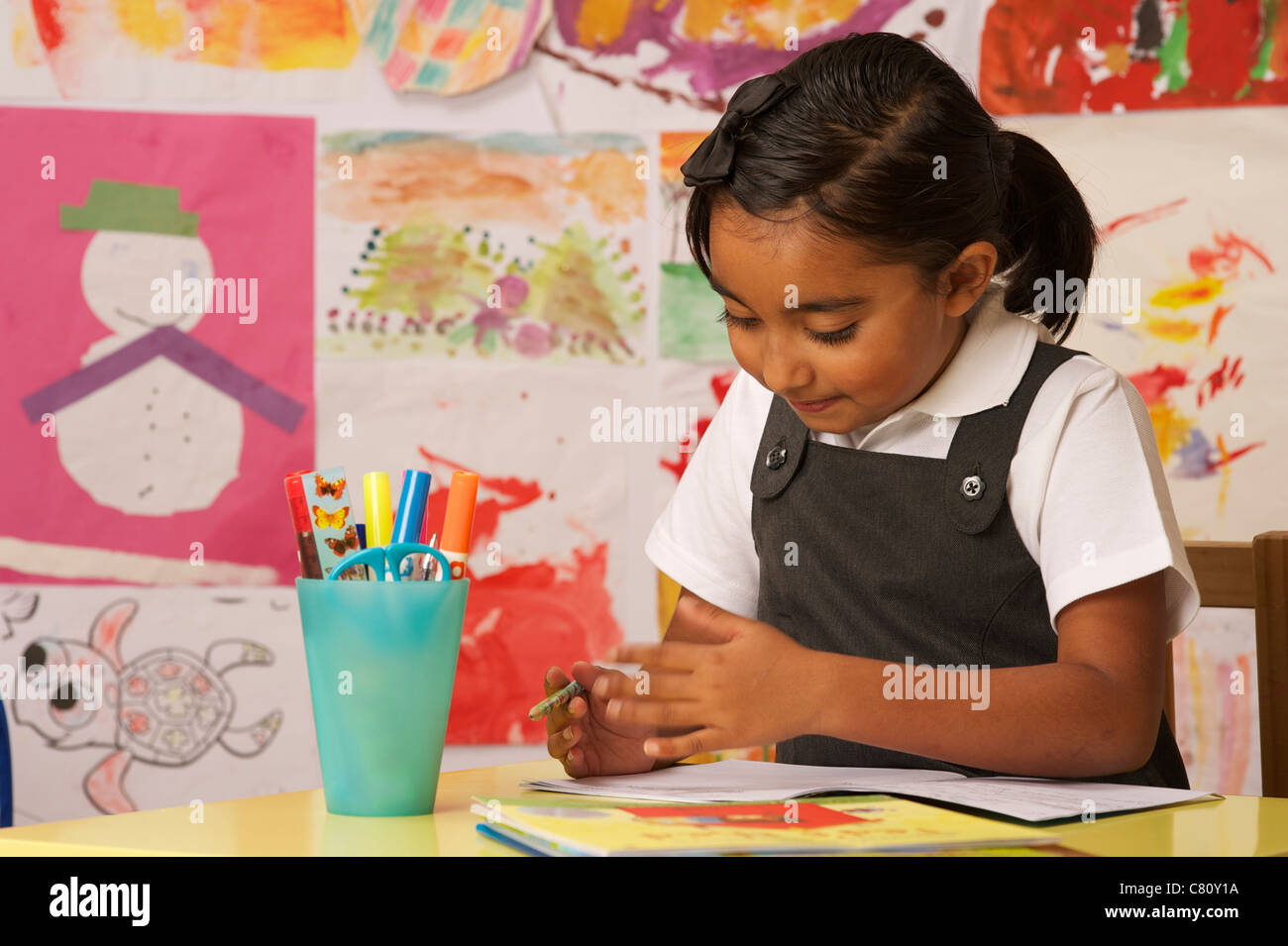 Child Writing A Story