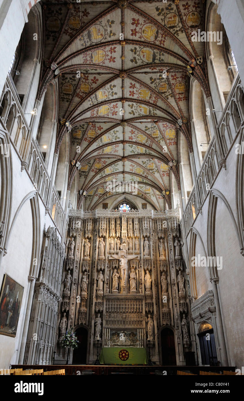 The altar of the Cathedral and Abbey Church of St Alban Stock Photo