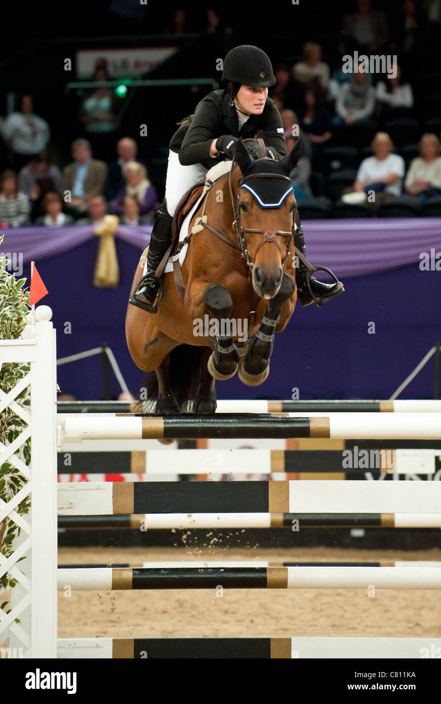 N.E.C. Birmingham, England. Jessica Springsteen, daughter of Bruce Springsteen,  and the Horse of the Year Show Stock Photo