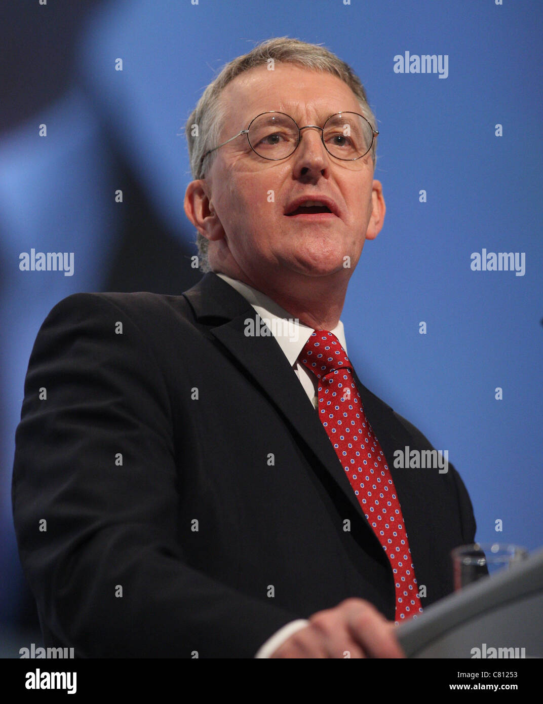 Hilary benn to the labour conference hires stock photography and