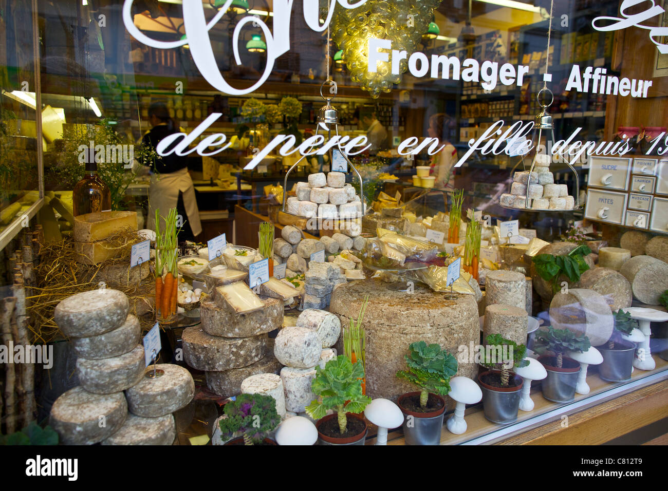 Cheese shop window in Paris, France Stock Photo Alamy