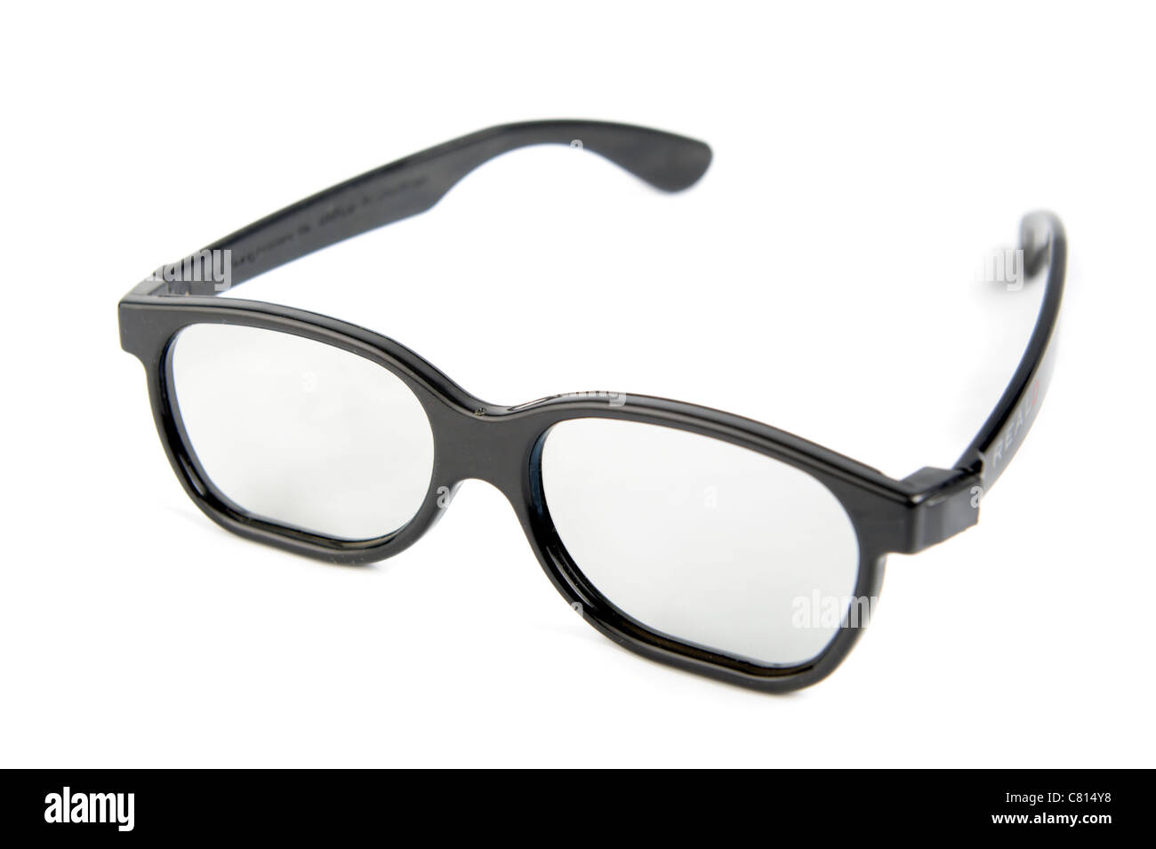 Polarized RealD 3D glasses isolated on white background Stock Photo