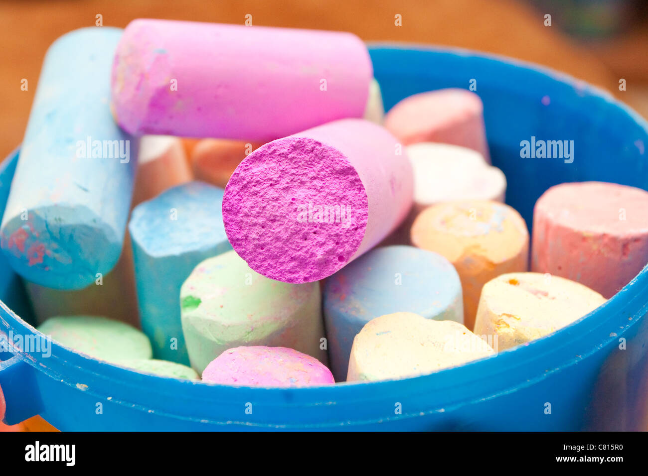 Chalks in a bucket Stock Photo Alamy