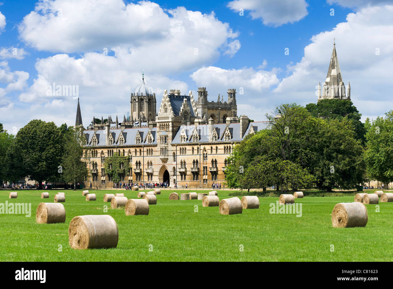 Christ Church College from across Christ Church Meadow, Oxford, Oxfordshire, England, UK Stock Photo