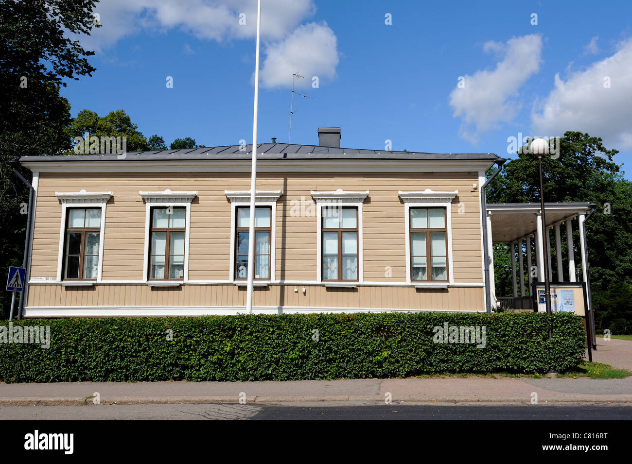 The Park house in Hamina town. The house was built in 1884. Architect Karl August Wrede. Earlier the house was used as a hotel.. Stock Photo
