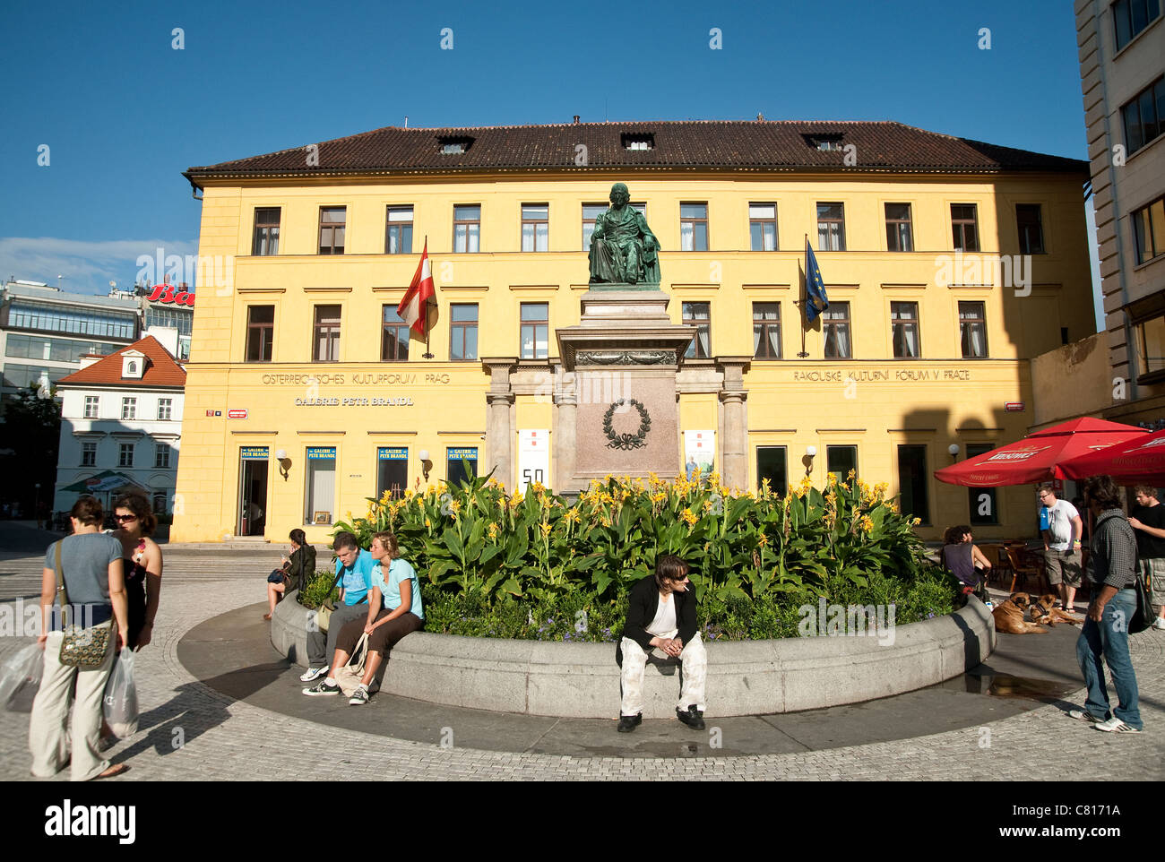 Austrian cultural forum building at Jungmannovo namesti square Prague Czech Republic Europe Stock Photo