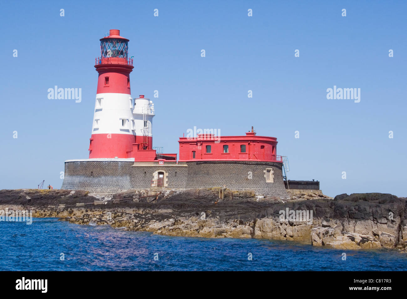 Longstone Lighthouse, Farne Islands, Northumberland Coast, England. Stock Photo