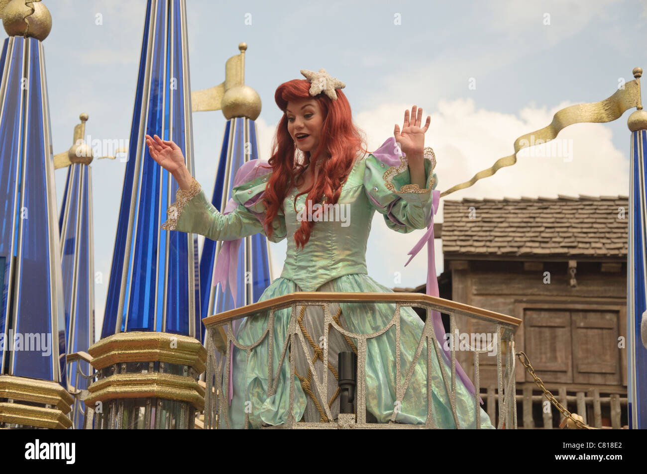 walt disney world florida magic kingdom celebrate a dream come true parade ariel the little mermaid Stock Photo