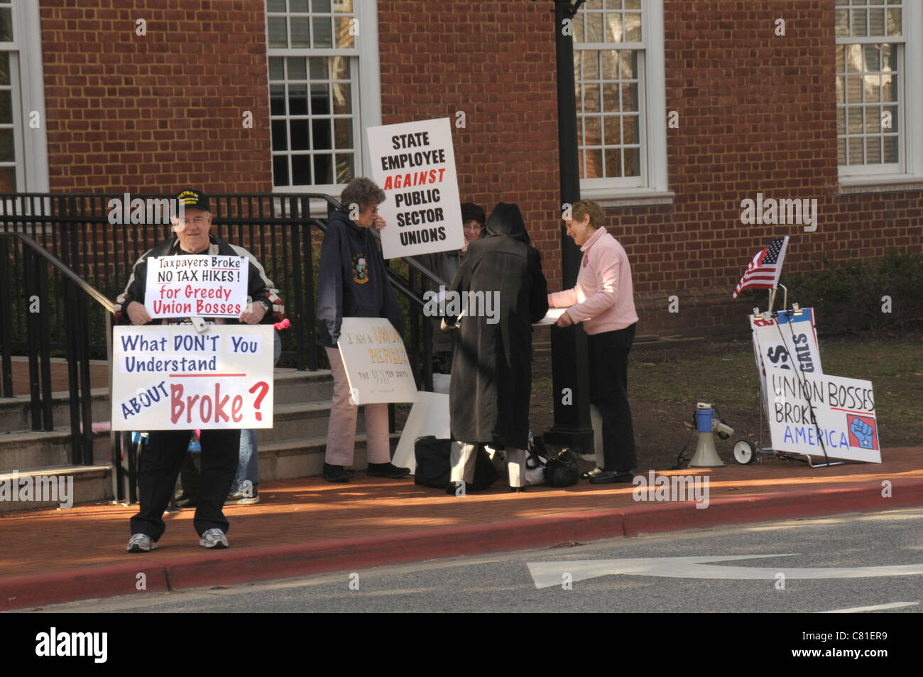 Anti union protesters in Annapolis, Maryland Stock Photo
