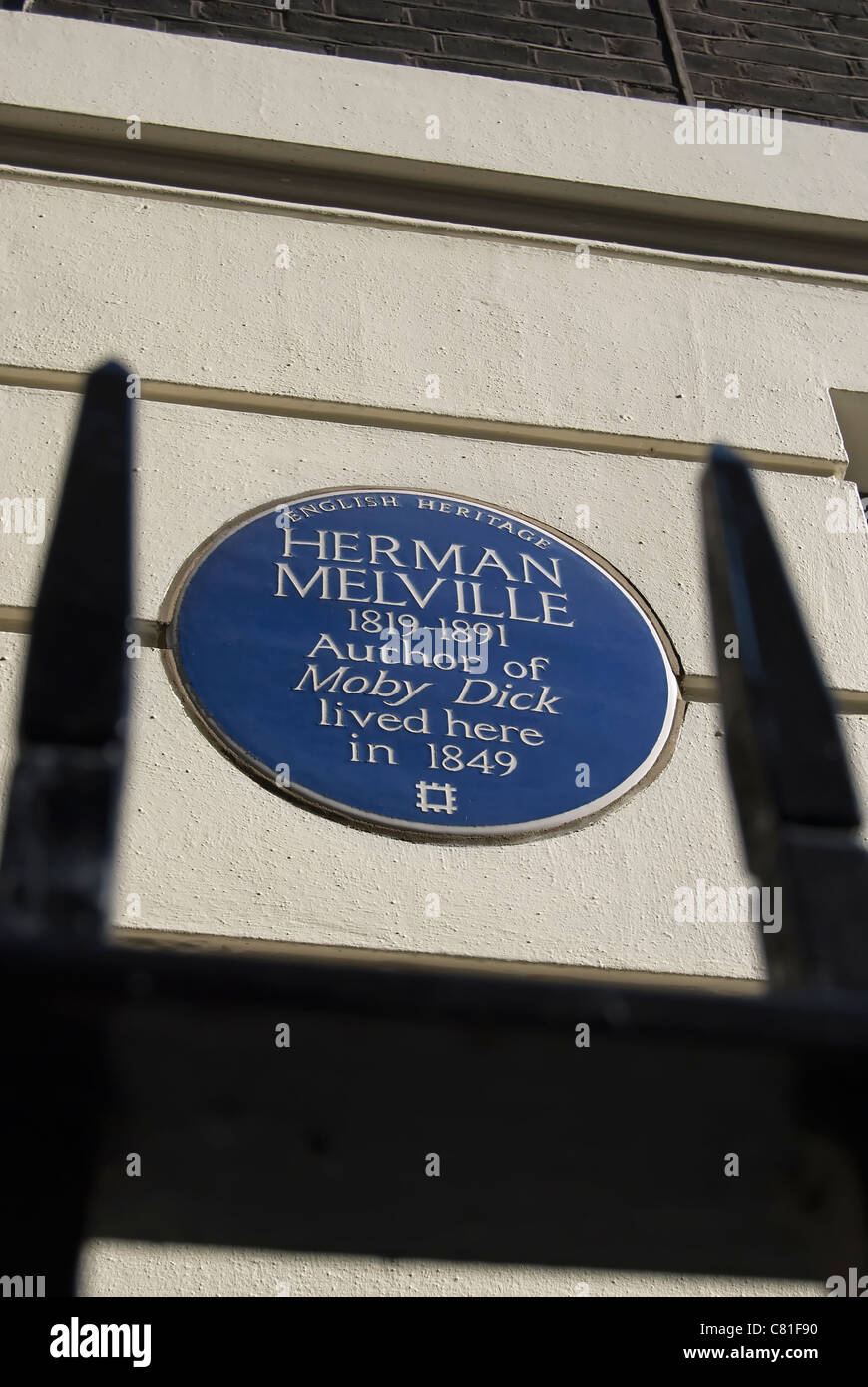 English Heritage Blue Plaque Marking A Home Of Moby Dick Author Herman Melville Craven Street London England Stock Photo Alamy