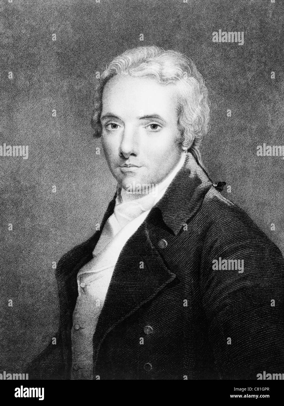 Vintage portrait circa 1884 of British politician and abolitionist William Wilberforce (1759 - 1833). Stock Photo